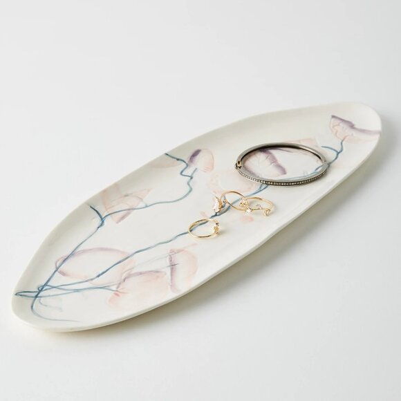 Anthropologie Meadow Ceramics Botanical Trinket Dish Flower - Picture 1 of 5